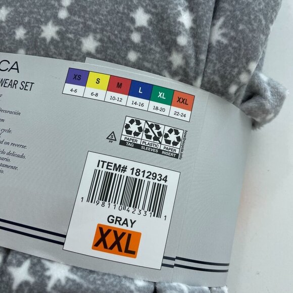 NEW Nautica Womens 2Pc Sleepwear Set XXL Gray Silky Stretch Fleece Pajama - Picture 8 of 9